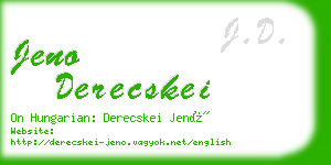 jeno derecskei business card